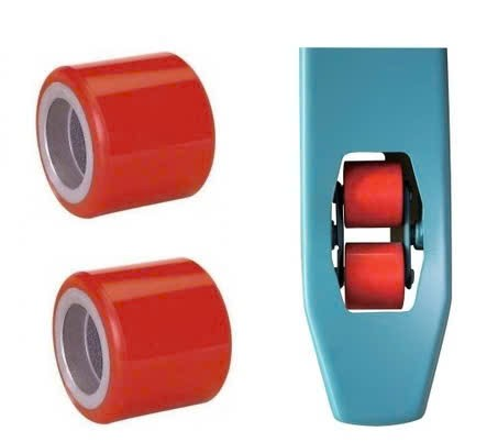 Bánh tải xe nâng tay PU đỏ 80mm